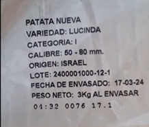 Patatas de Israel en grandes superficies de España
